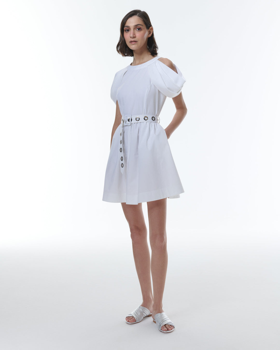 Echo Grommet Belted Dress