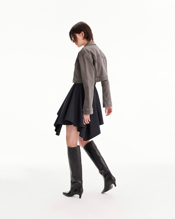Theia Taffeta Mini Asymmetrical Skirt