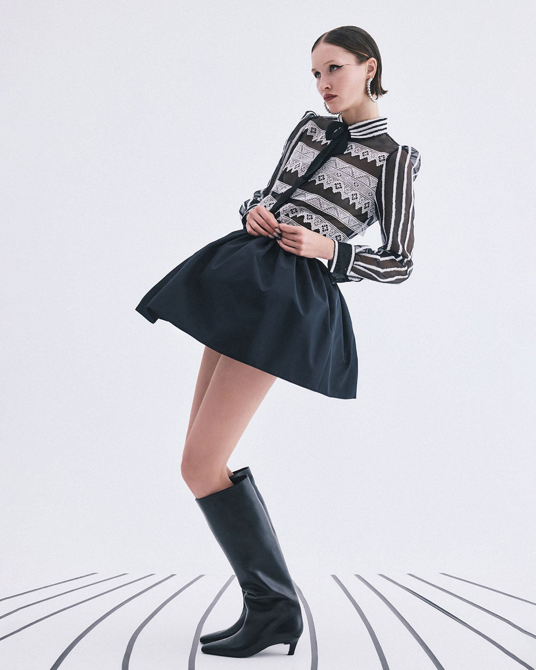 Theia Taffeta Mini Ball Skirt