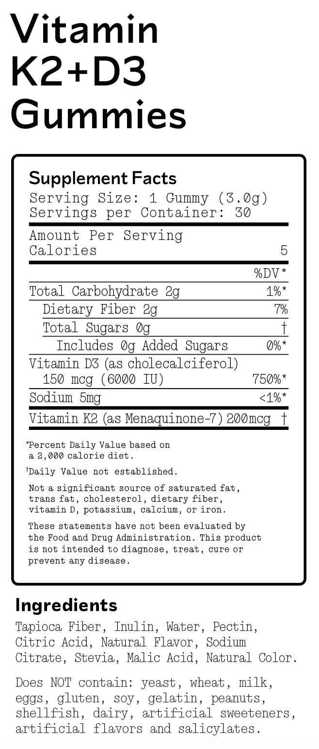 Vitamin D3+K2 Gummies