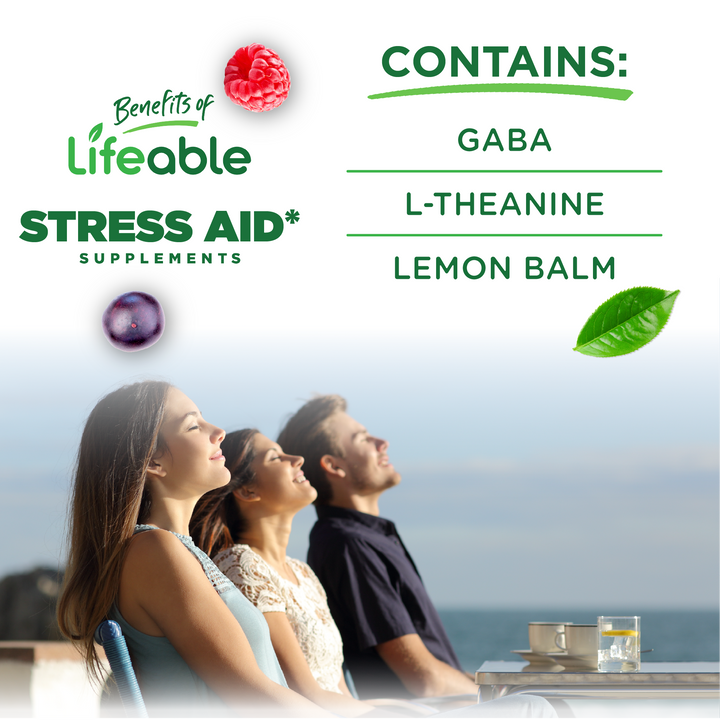 Stress Aid - with Gaba, L-Theanine & Lemon Balm Gummies
