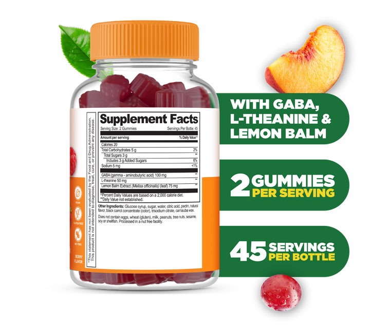 Stress Aid - with Gaba, L-Theanine & Lemon Balm Gummies