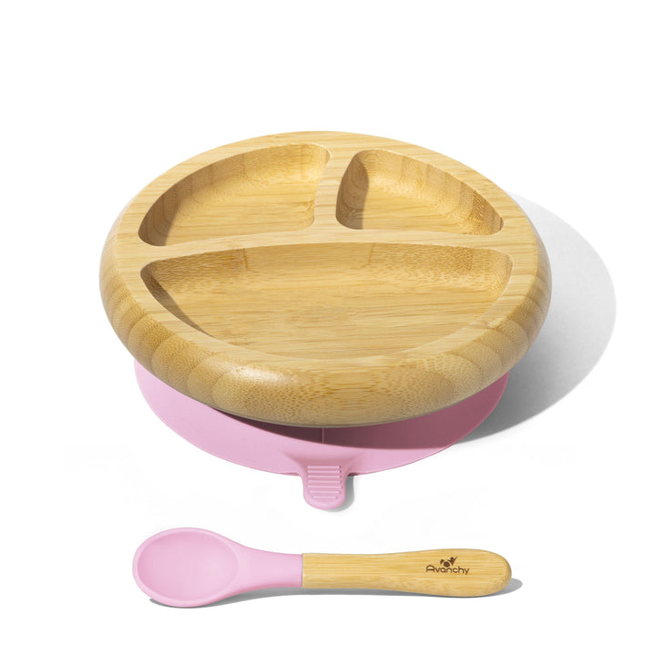 Baby Divided Plate + Spoon | Bamboo & Silicone