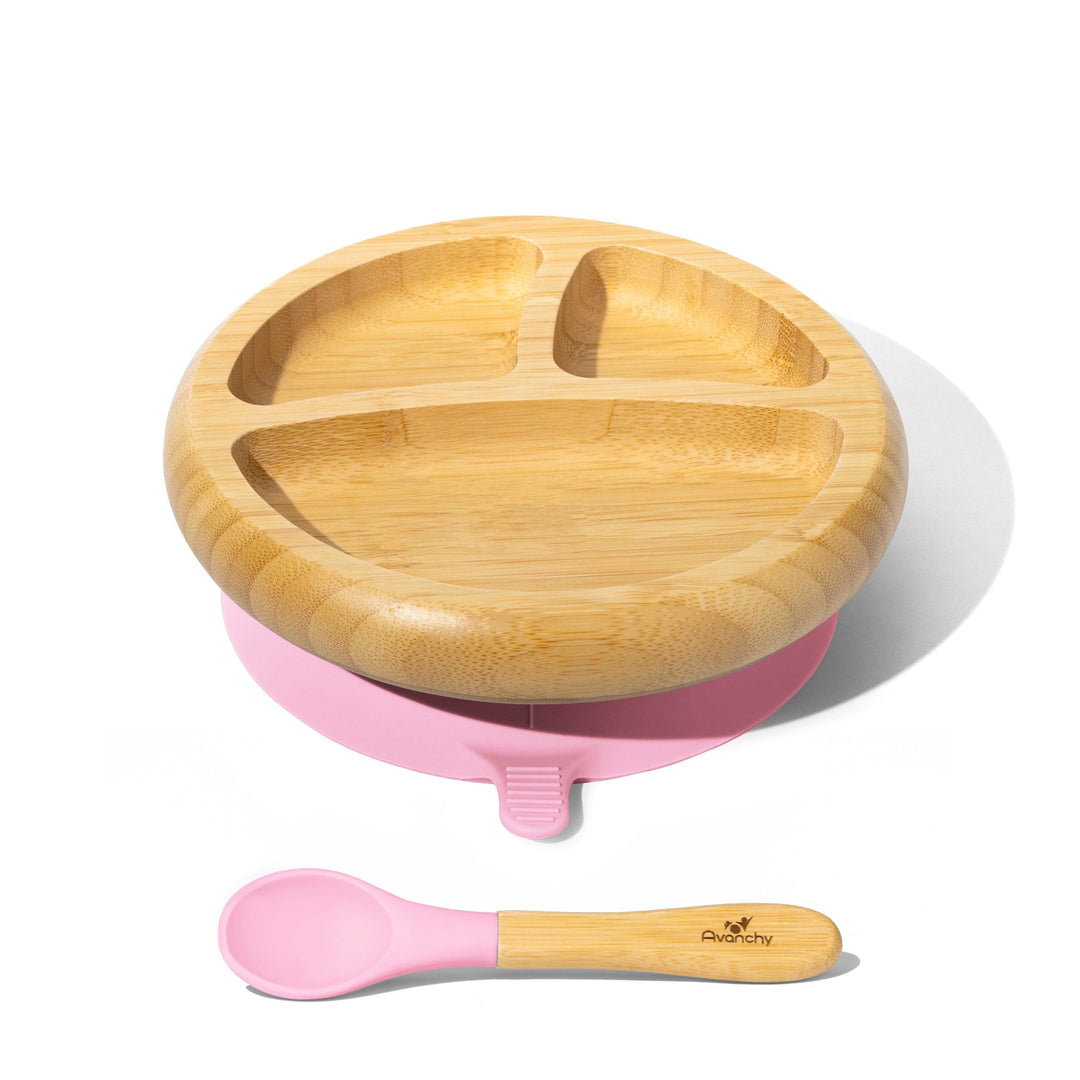 Baby Divided Plate + Spoon | Bamboo & Silicone