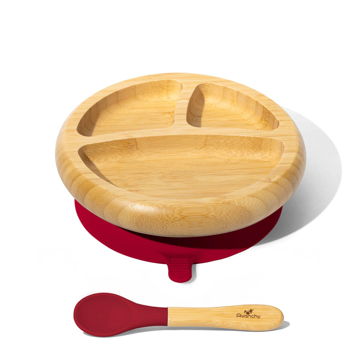 Baby Divided Plate + Spoon | Bamboo & Silicone