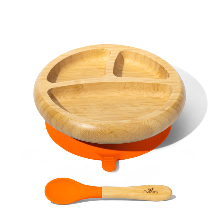 Baby Divided Plate + Spoon | Bamboo & Silicone