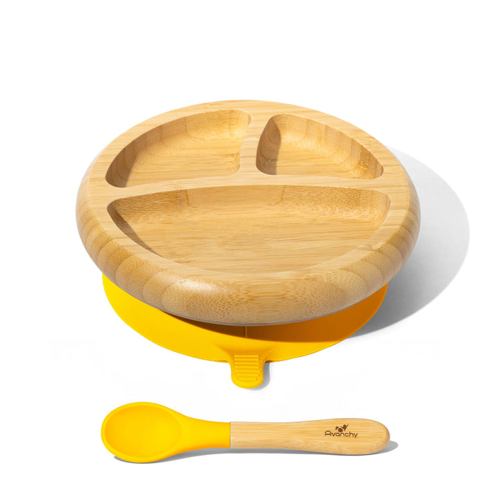 Baby Divided Plate + Spoon | Bamboo & Silicone