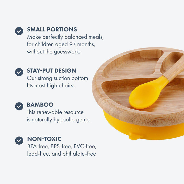 Baby Divided Plate + Spoon | Bamboo & Silicone