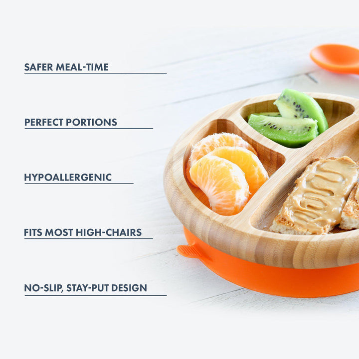 Baby Divided Plate + Spoon | Bamboo & Silicone