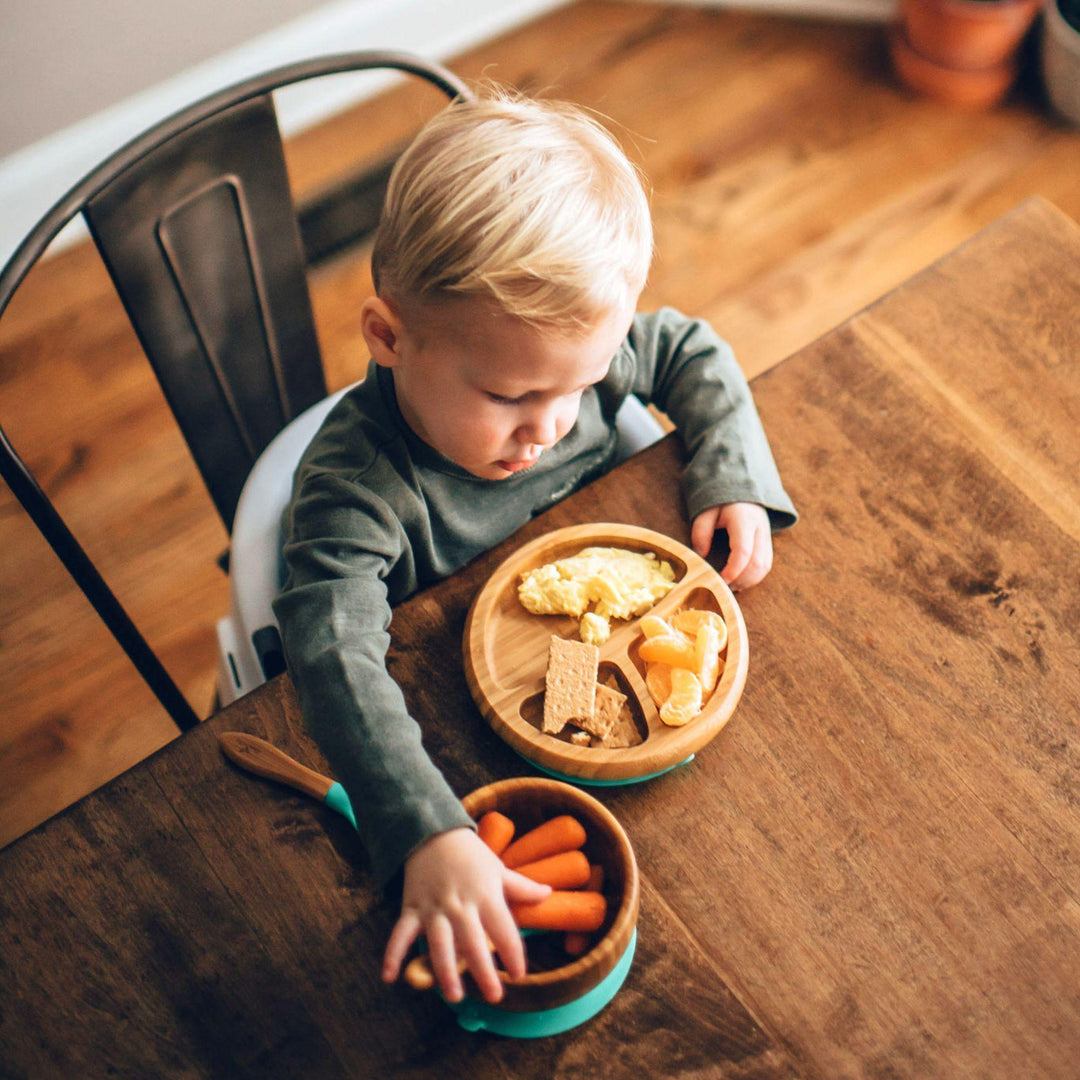Baby Divided Plate + Spoon | Bamboo & Silicone