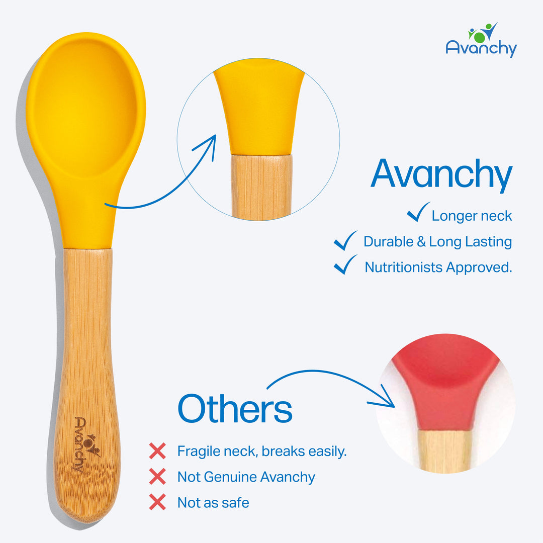 Baby Spoon Regular Scoop | Bamboo & Silicone