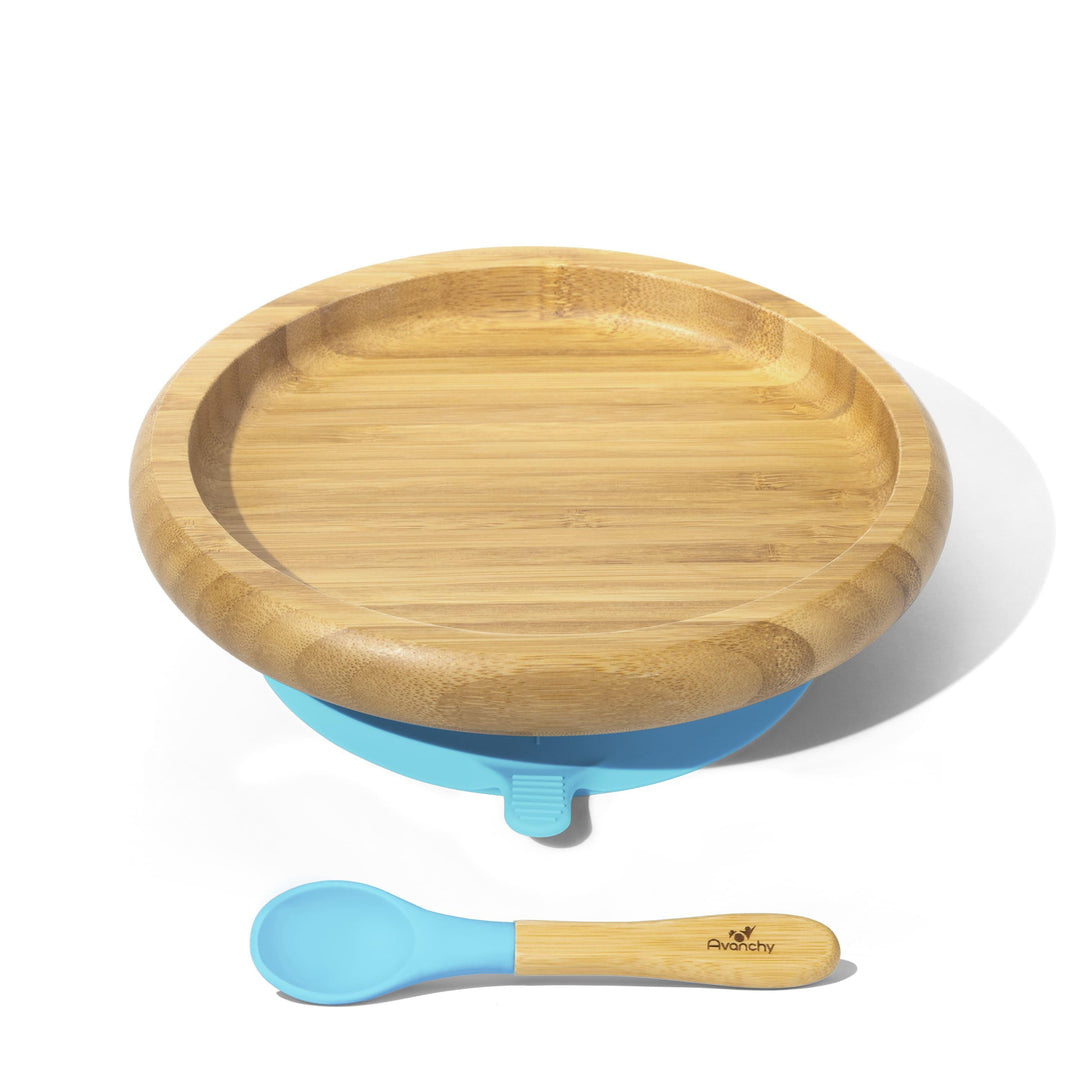 Baby Open Plate + Spoon | Bamboo & Silicone