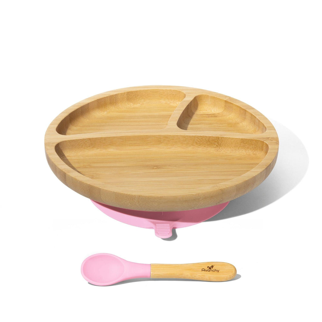 Toddler Divided Plate + Spoon | Bamboo & Silicone