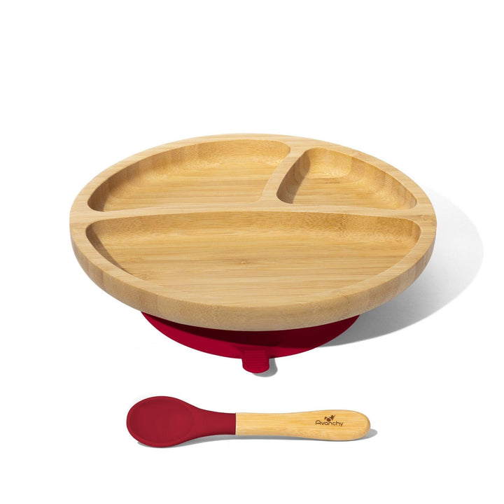 Toddler Divided Plate + Spoon | Bamboo & Silicone