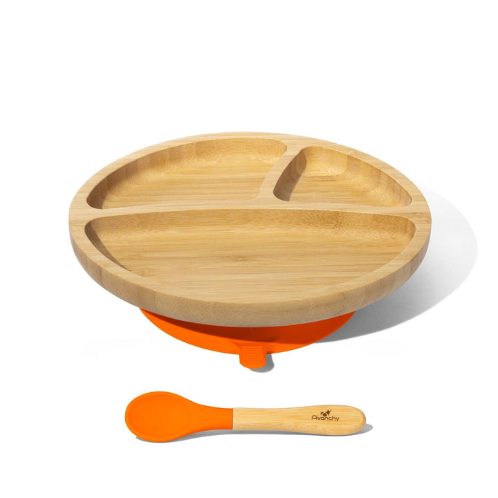 Toddler Divided Plate + Spoon | Bamboo & Silicone