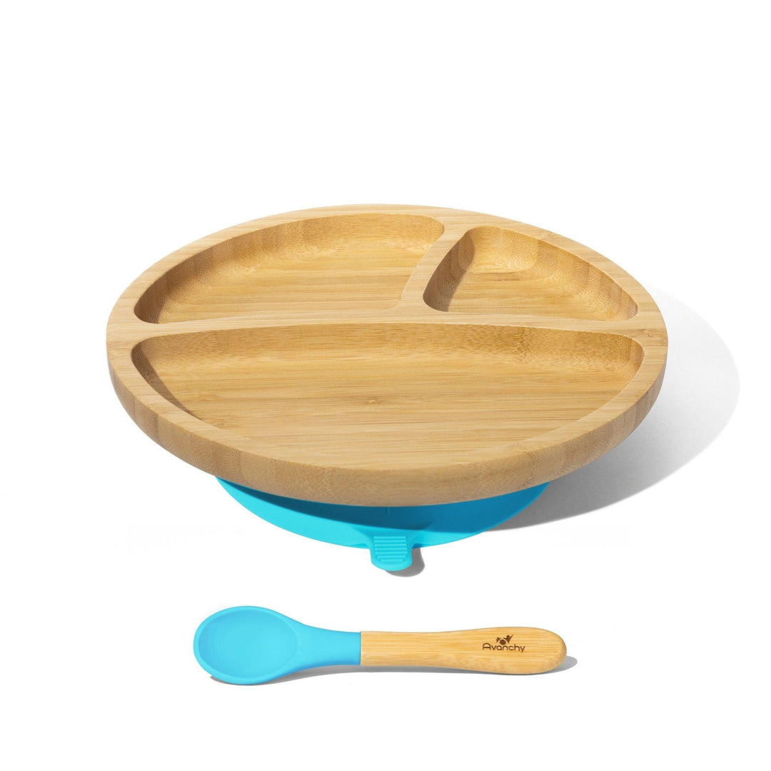 Toddler Divided Plate + Spoon | Bamboo & Silicone
