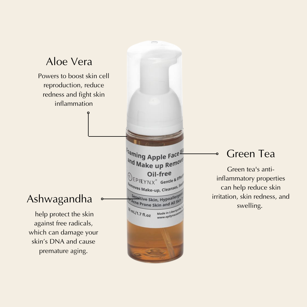 Gentle, Oil-Free Foaming Apple Cleanser for Sensitive & Acne-Prone Skin | Vegan, allergen-friendly, sulfate & paraben free | Purifying, hydrating face wash for all skin types