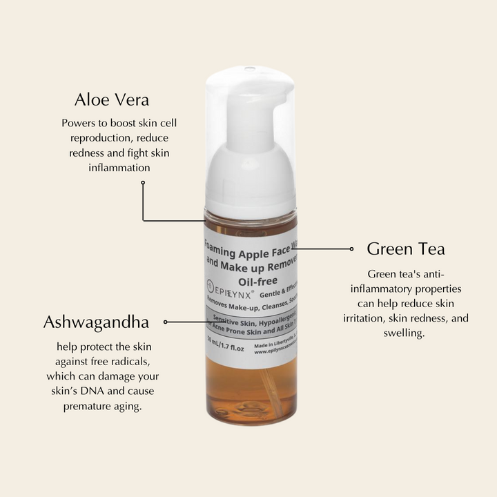 Gentle, Oil-Free Foaming Apple Cleanser for Sensitive & Acne-Prone Skin | Vegan, allergen-friendly, sulfate & paraben free | Purifying, hydrating face wash for all skin types