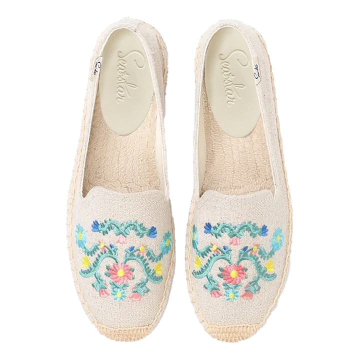 Bayside Beach Club Espadrille Floral Creme