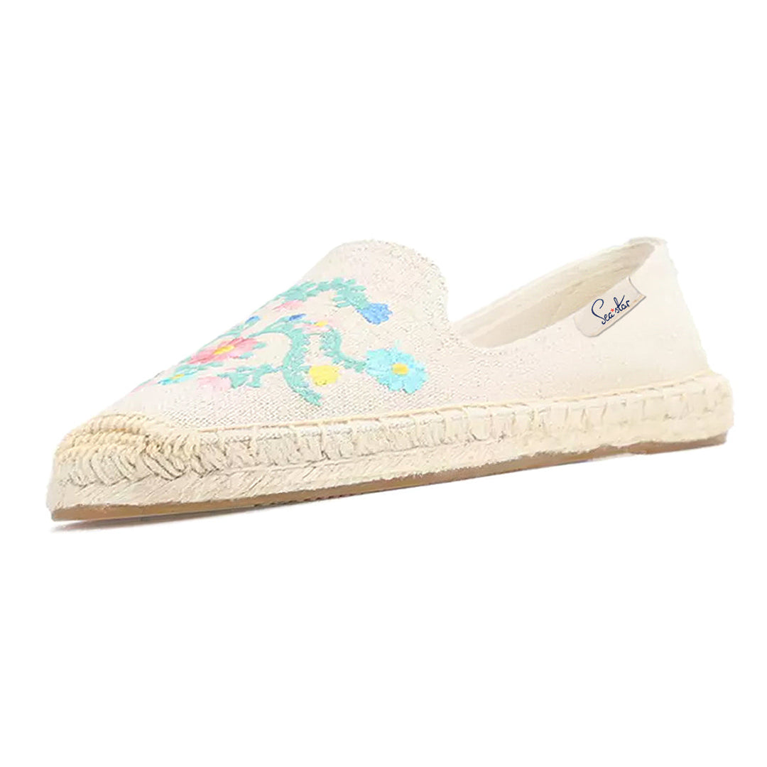 Bayside Beach Club Espadrille Floral Creme