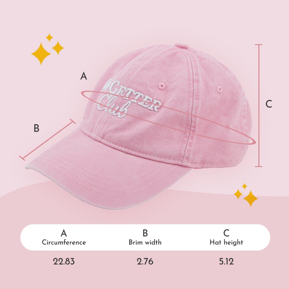 Go-Getter Club Vintage Washed Unstructured Baseball Cap - 100% Cotton