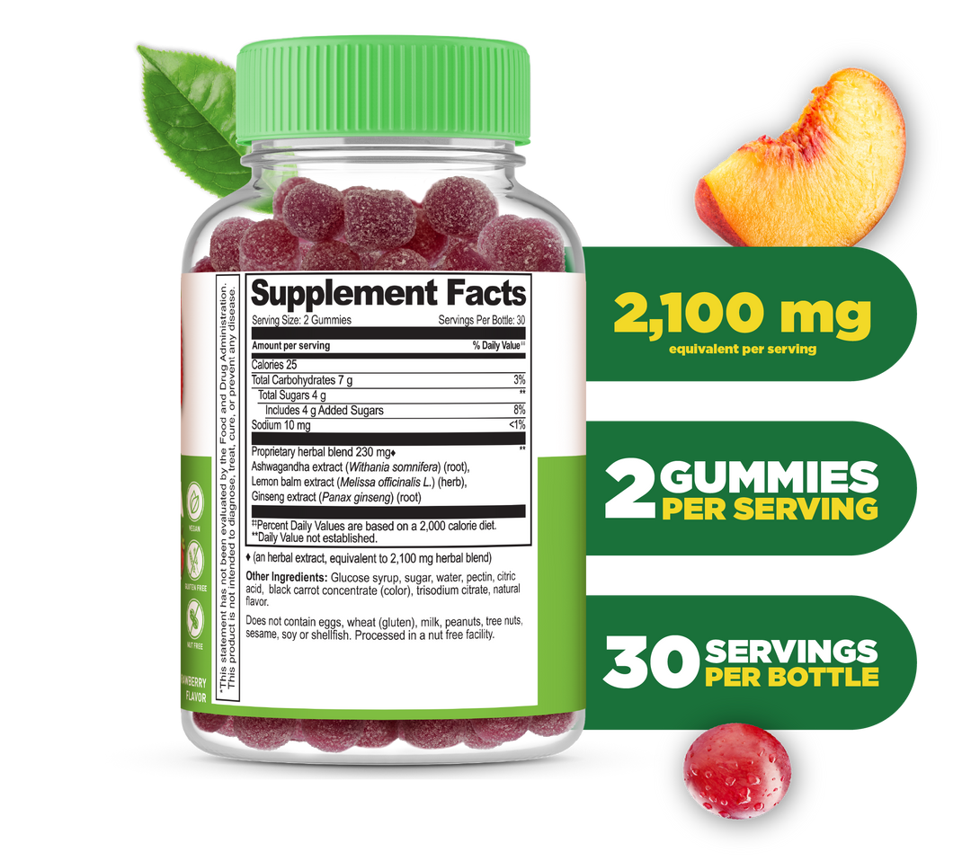 Ashwagandha Gummies with Lemon Balm & Ginseng