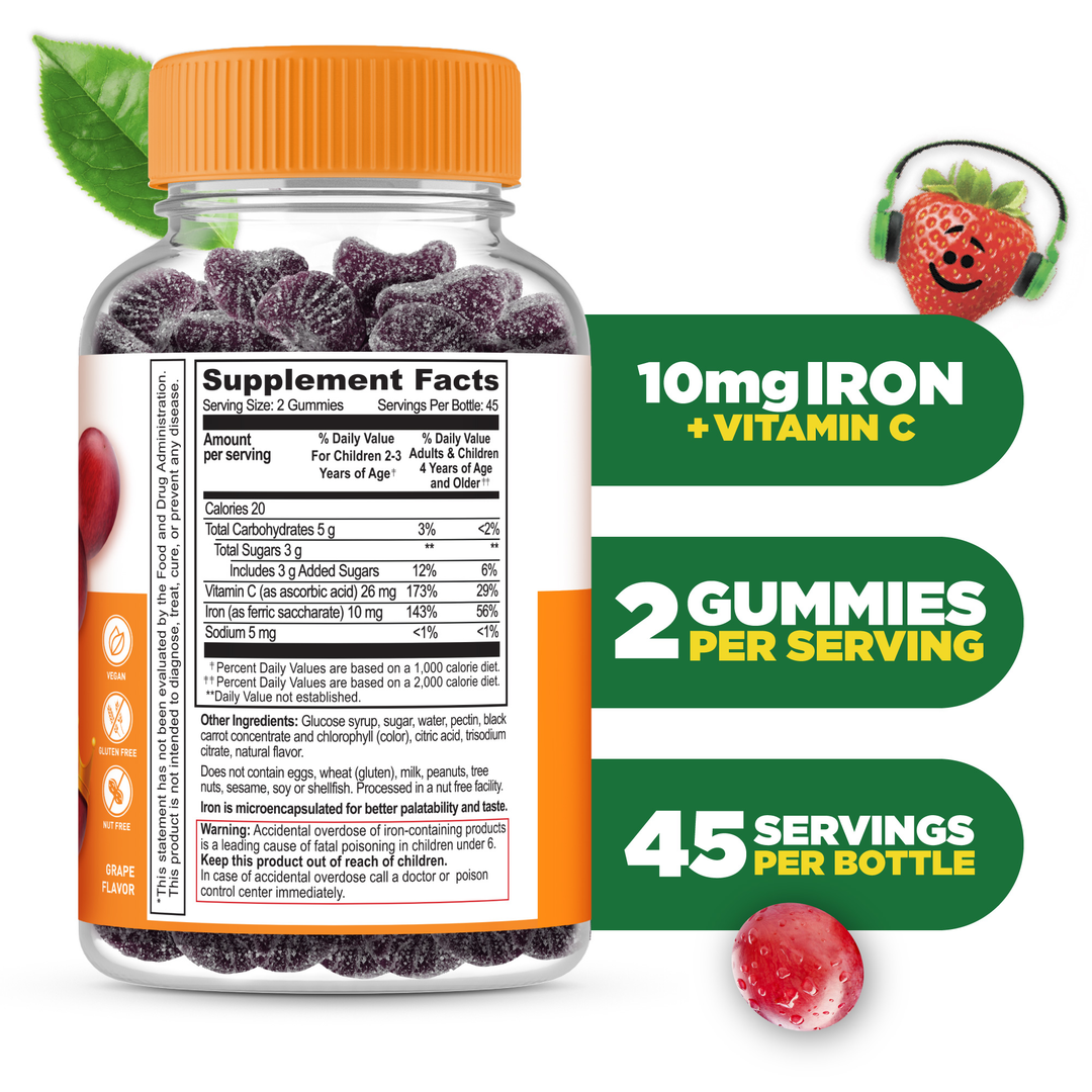 Iron and Vitamin C Gummies for Kids