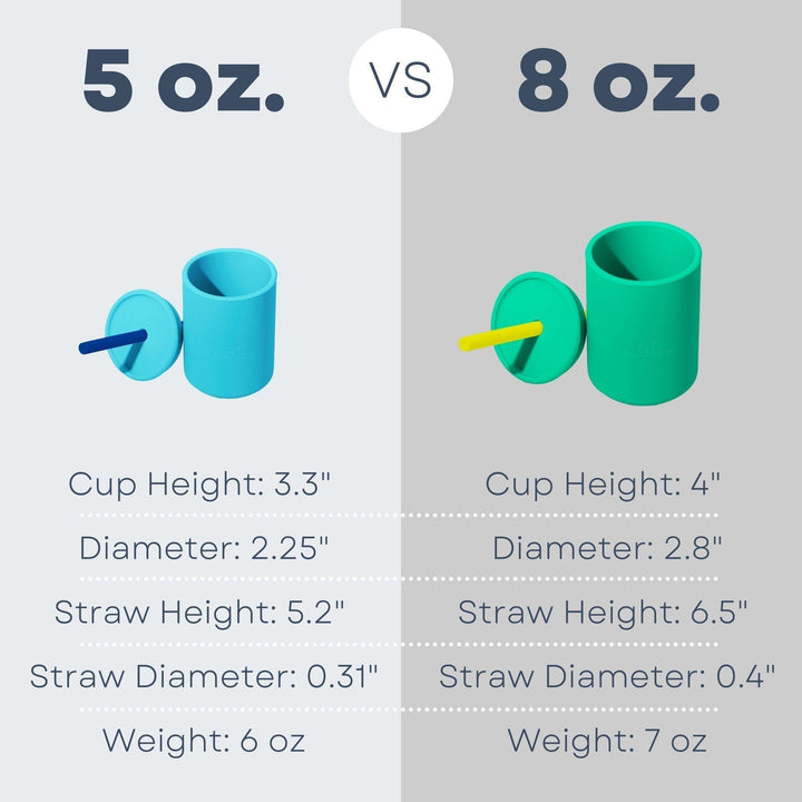 8 oz Medium Sippy Cup + Straw |  Silicone