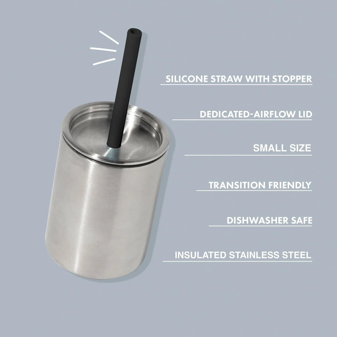 Avanchy Baby Cup with 5 Straws Gray