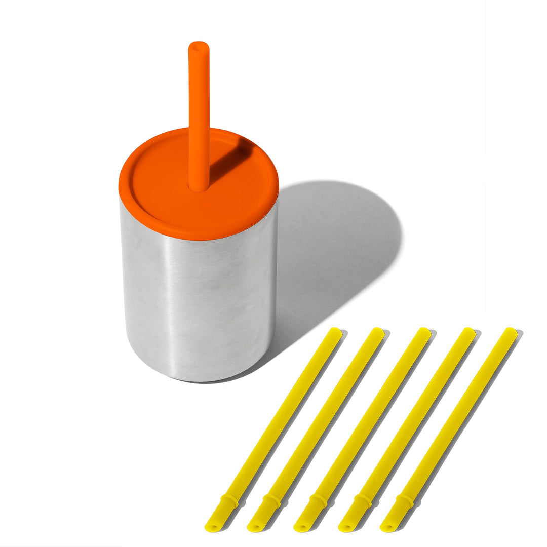 Avanchy Baby Cup with 5 Straws Gray