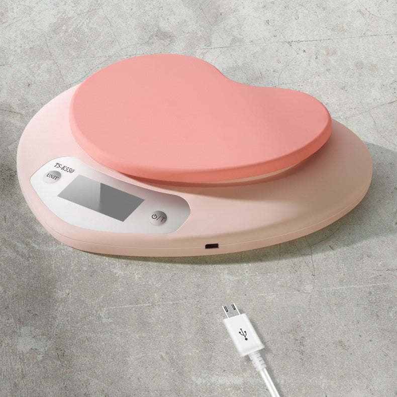 Pink Heart-Shaped Kitchen Scale