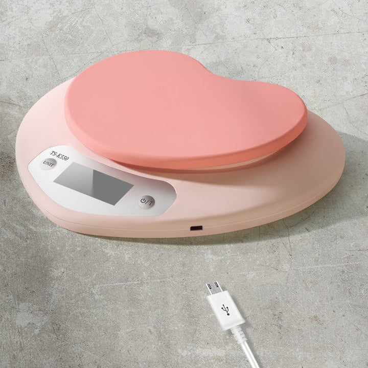 Pink Heart-Shaped Kitchen Scale