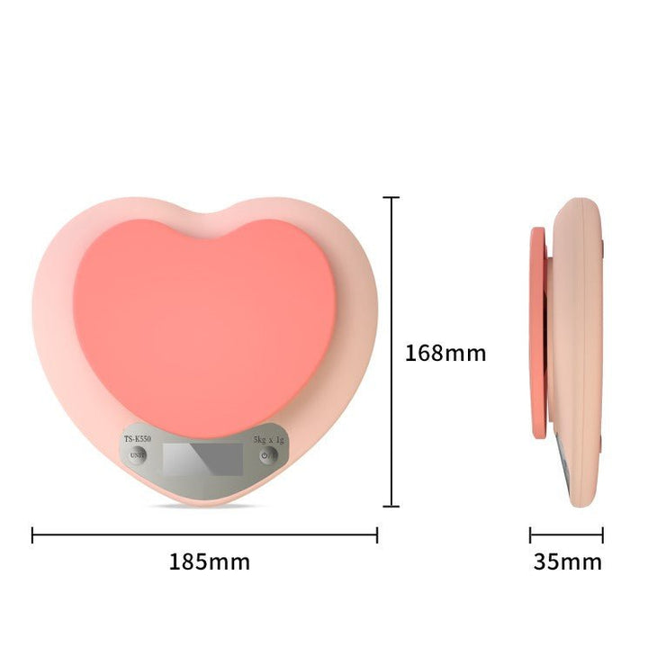 Pink Heart-Shaped Kitchen Scale