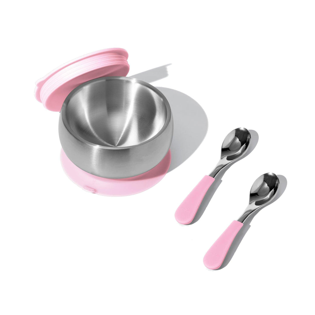 Baby Bowl + Storage Lid + 2 Spoons | Stainless Steel & Silicone