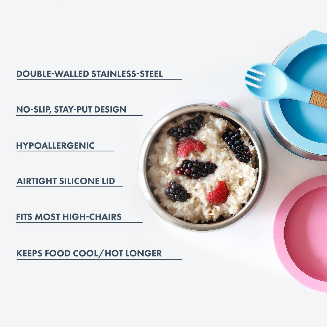 Baby Bowl + Storage Lid | Stainless Steel & Silicone