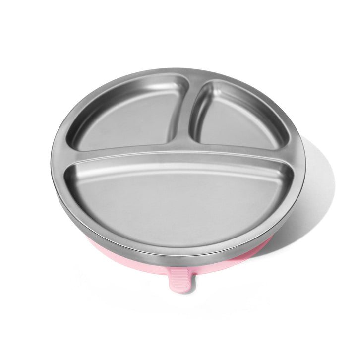 Baby Round Divided Plate | Stainless Steel & Silicone