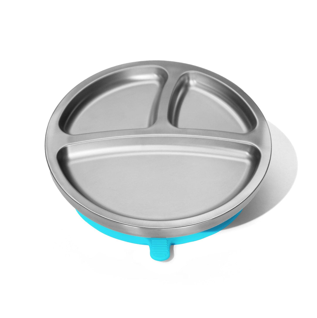 Baby Round Divided Plate | Stainless Steel & Silicone