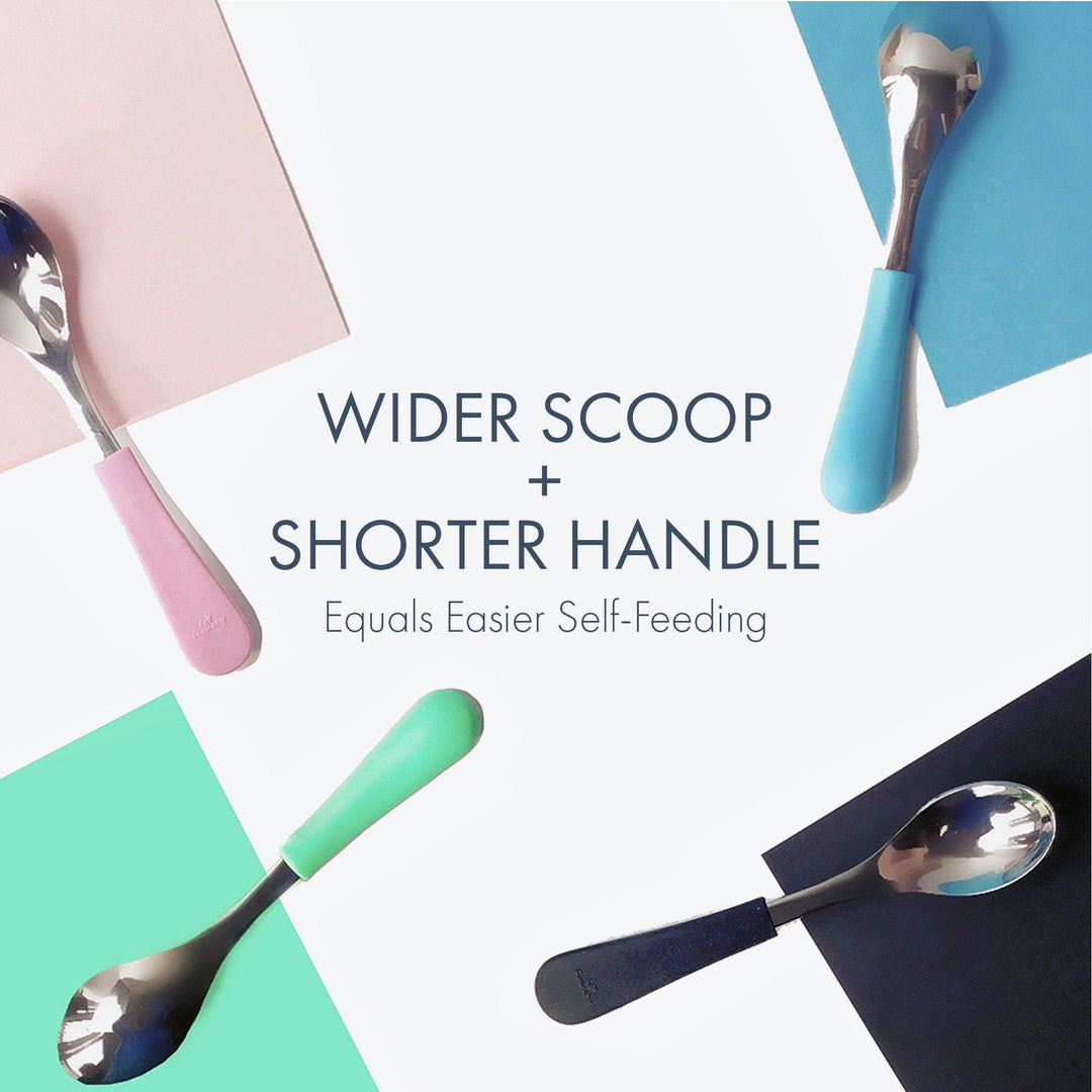Baby Spoons Regular Scoop | Stainless Steel & Silicone