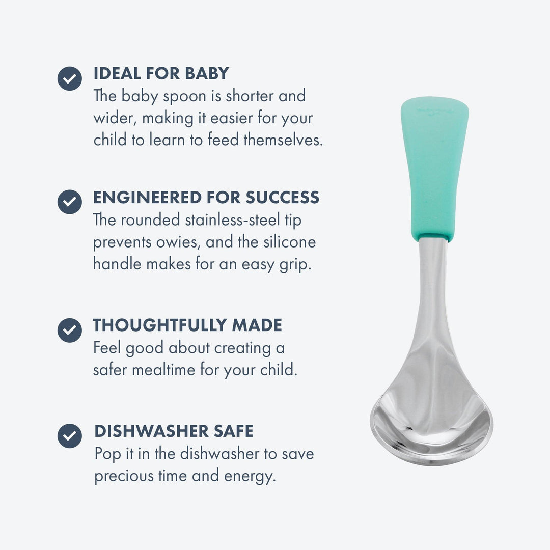Baby Spoon Regular Scoop | Stainless Steel & Silicone