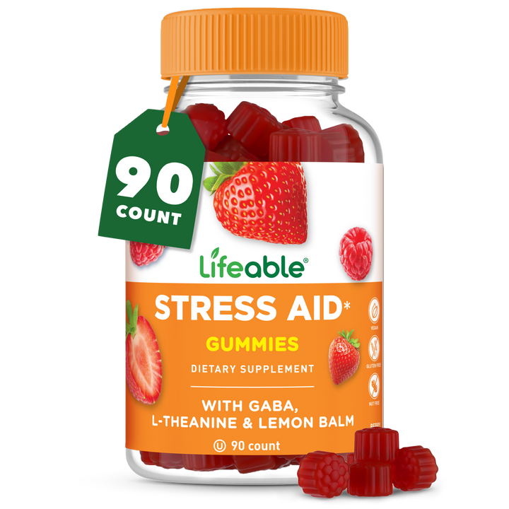 Stress Aid - with Gaba, L-Theanine & Lemon Balm Gummies