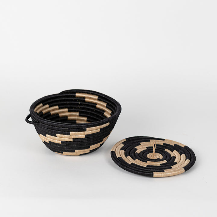Woven Pot with Lid - Medium