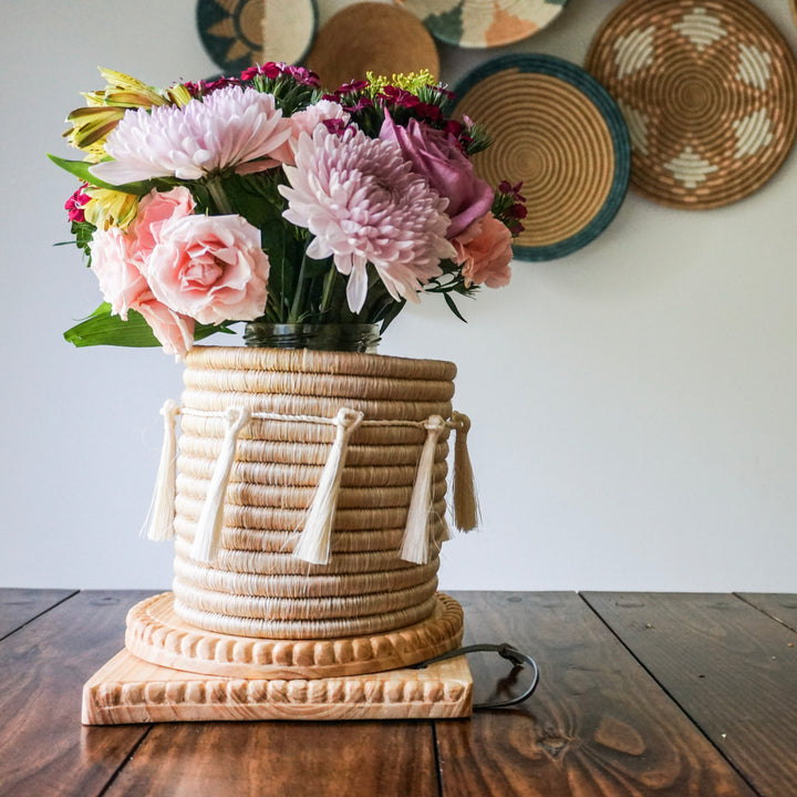 Sutton Woven Storage Basket and Pure Tassel Set