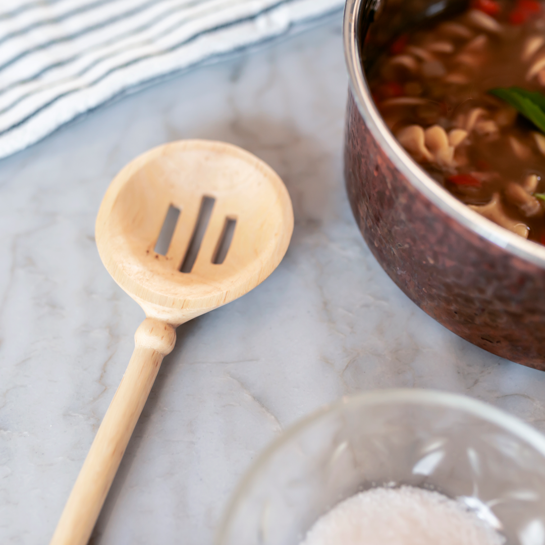 Hand Carved Wooden Spoon - Merideth Slotted Spoon