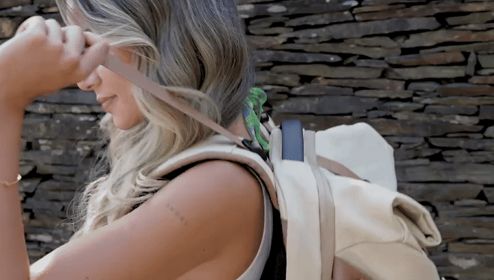 Nomad Backpack in Beige and Green